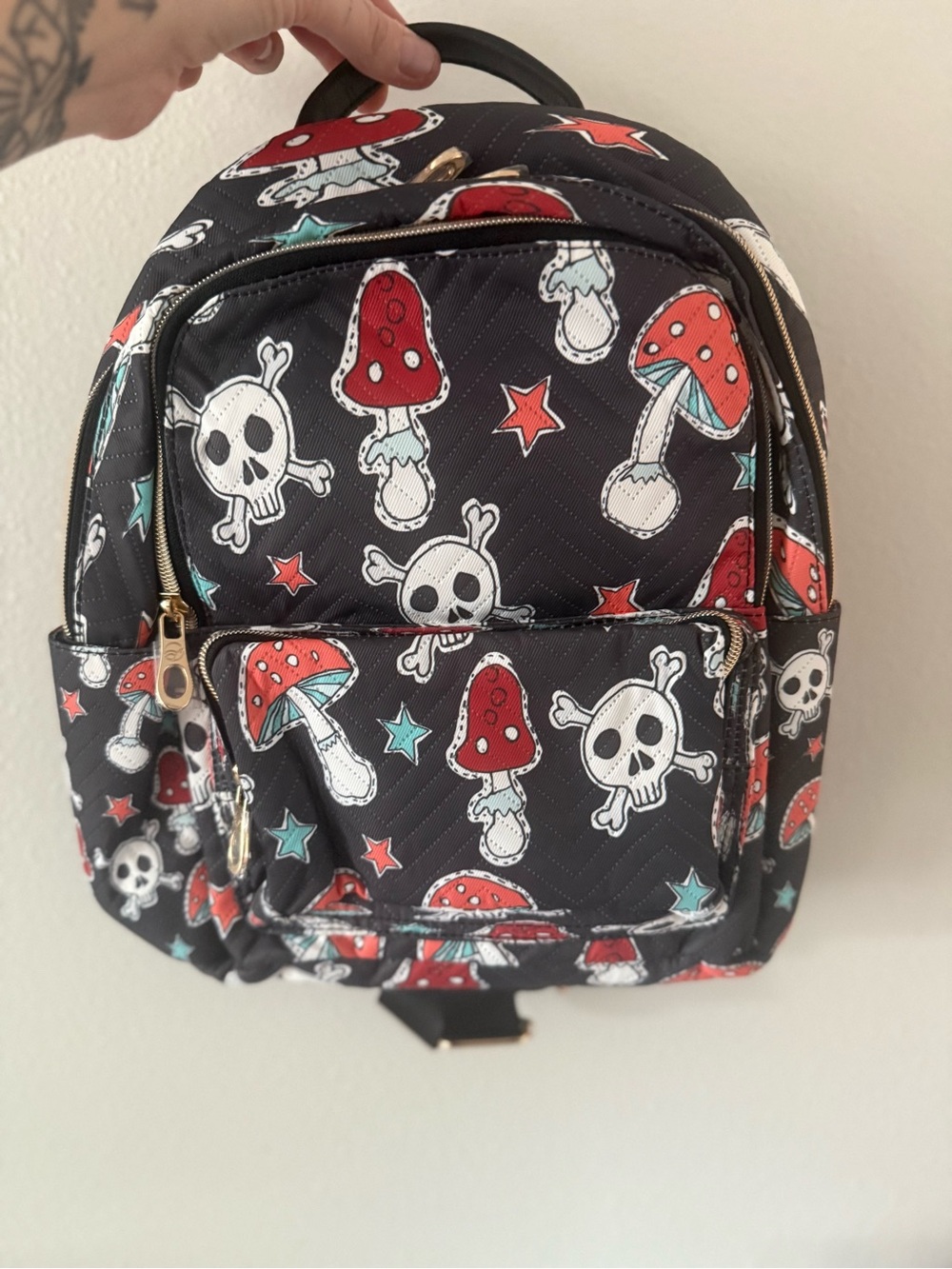 Mushroom & Skull Mini Backpack